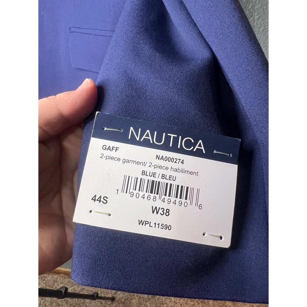 Nautica Mens Modern Fit Active Stretch Blazer Blue 44S NA000274